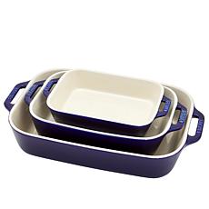 Staub Ceramic 3-Piece Rectangular Baking Dish Set