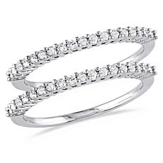 Sterling Silver 0.36ctw Diamond Pavé Anniversary Ring 2-piece Set