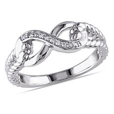 Sterling Silver Diamond Infinity Band Ring