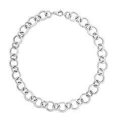 Sterling Silver Polished Round Link 18" Necklace