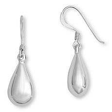 Sterling Silver Puff Pear-Shaped Drop Earring