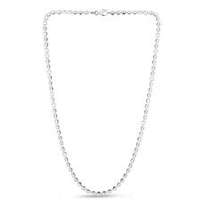 Sterling Silver Textured Crescent Moon Link 18" Necklace