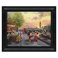 Thomas Kinkade Disney Mickey and Minnie in London - 16" x 20" Brush...