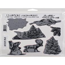 Tim Holtz Cling Stamps 7"x8.5"- Winterscape