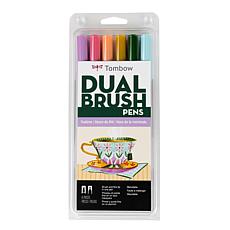 Tombow Dual Brush Pen Art Markers - Teatime Palette 6-Pack