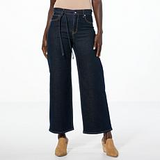 Tower Hill by Christie Brinkley Belted Wide-Leg Ankle Jean