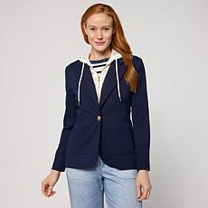 Tower Hill by Christie Brinkley Crochet Zip-Out Dickey Blazer