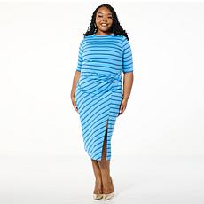 Tower Hill by Christie Brinkley Twist Waist Ponte Dress