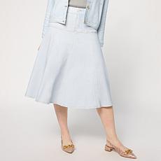 TWRHLL by Christie Brinkley Double-Take Denim Illusion Skirt