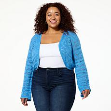 TWRHLL by Christie Brinkley Pointelle Sweater Knit Bolero