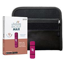 Ultimate Back Up 32GB w/ Fire Water Resistant Pouch & KeepSafe