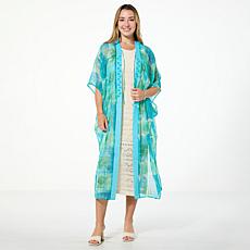 Vince Camuto Jewel Print Open Front Duster