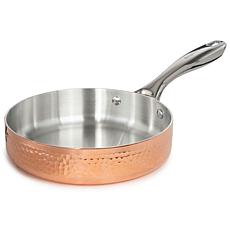 Vintage Hammered Tri-Ply Copper Deep Skillet