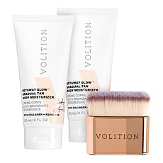 Volition Beauty 2pk Getaway Glow Gradual Tan Body Moisturizer w/Brush
