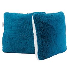 Warm & Cozy Set of 2 Sherpa 18" x 18" Decorative Pillows