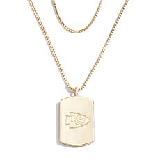 WEAR by Erin Andrews x Baublebar Kansas City Chiefs Gold Dog Tag Ne...