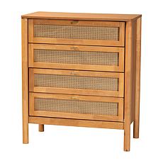 Wholesale Interiors Baxton Studio Jenn Japandi Rattan 4 Drawer Chest