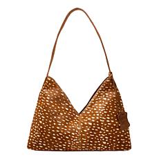 Wildflower Genuine Suede or Haircalf Leather V Hobo