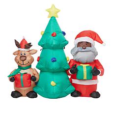Winter Lane 4' Inflatable Santa, Reindeer & Tree with LEDs
