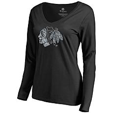 Women's Fanatics Branded Black Chicago Blackhawks Static Logo Long ...