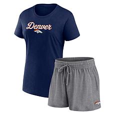 Women's Fanatics  Navy/Heather Charcoal Denver Broncos Script T-Shi...