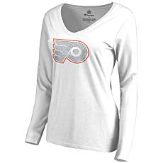 Women's Fanatics White Philadelphia Flyers White Out Long Sleeve T-...