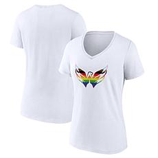 Women's Fanatics White Washington Capitals Team Pride Logo V-Neck T...