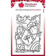 Woodware Clear Singles 4" x 6" Stamp - Rainbow Heart 