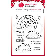 Woodware Clear Singles 4" x 6" Stamp - Rainbow World