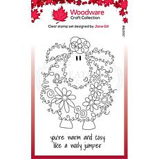 Woodware Clear Singles Fuzzy Friends 4" x 6" Stamp - Baalamb 