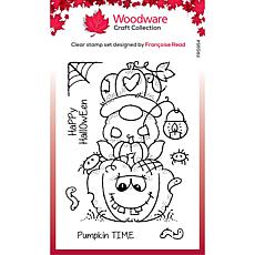 Woodware Craft Collection Clear Singles Pumpkin Gnome 4" x 6" Stamp