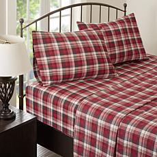 Woolrich Cotton Flannel Red Sheet Set - Queen