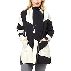 WynneCollection Graphic Jacquard Knit Topper