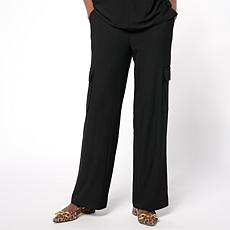 WynneCollection Luxe Crepe Clean Cargo Straight Pant