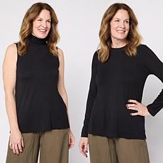 WynneLayers 2-pack Turtleneck Tank and Long-Sleeve Tee
