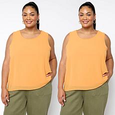 WynneLayers Chiffon and Rayon-Spandex Knit 2-pack Tank Set