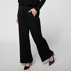 WynneLayers Cloud Knit Pin Tuck Front Wide Leg Pant