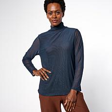 WynneLayers Mesh Knit Turtleneck Top