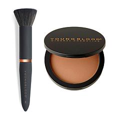 Youngblood Cosmetics Pressed Mineral Rice Powder with Luxe Brush