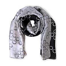 Youzey Circle Print Faux Silk Scarf
