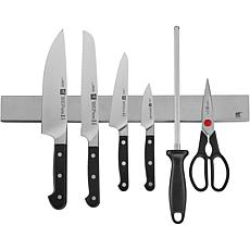 Zwilling Pro 7-Piece Knife Set with 17.5" Stainless Magnetic Bar