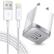 iPhone Charger Set: Wall Charger + 6 Ft Lightning Cable - Silver