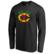 Men's Fanatics Black Chicago Blackhawks Splatter Logo Long Sleeve T...