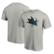 Men's Fanatics Heather Gray San Jose Sharks Logo T-Shirt
