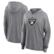 Women's Fanatics Heather Gray Las Vegas Raiders Cozy Primary Pullov...