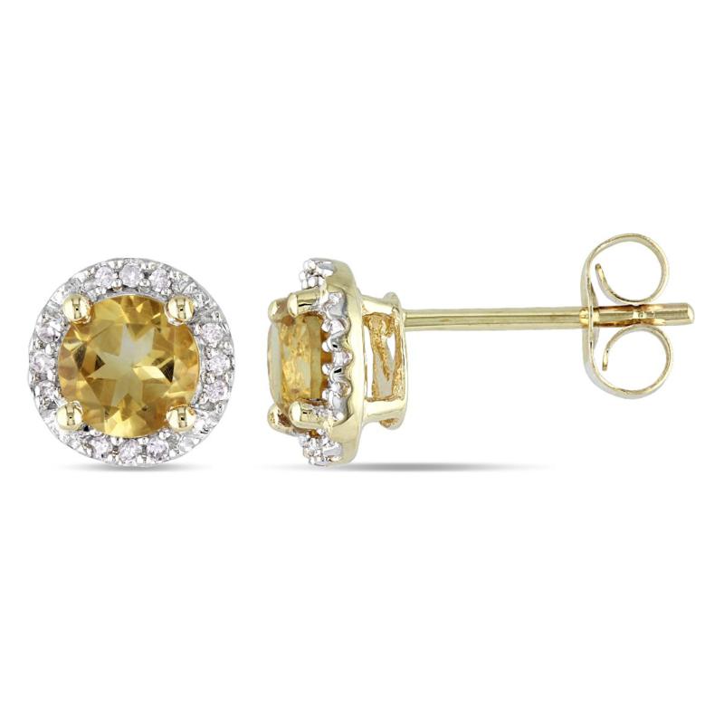 diamond citrine earrings