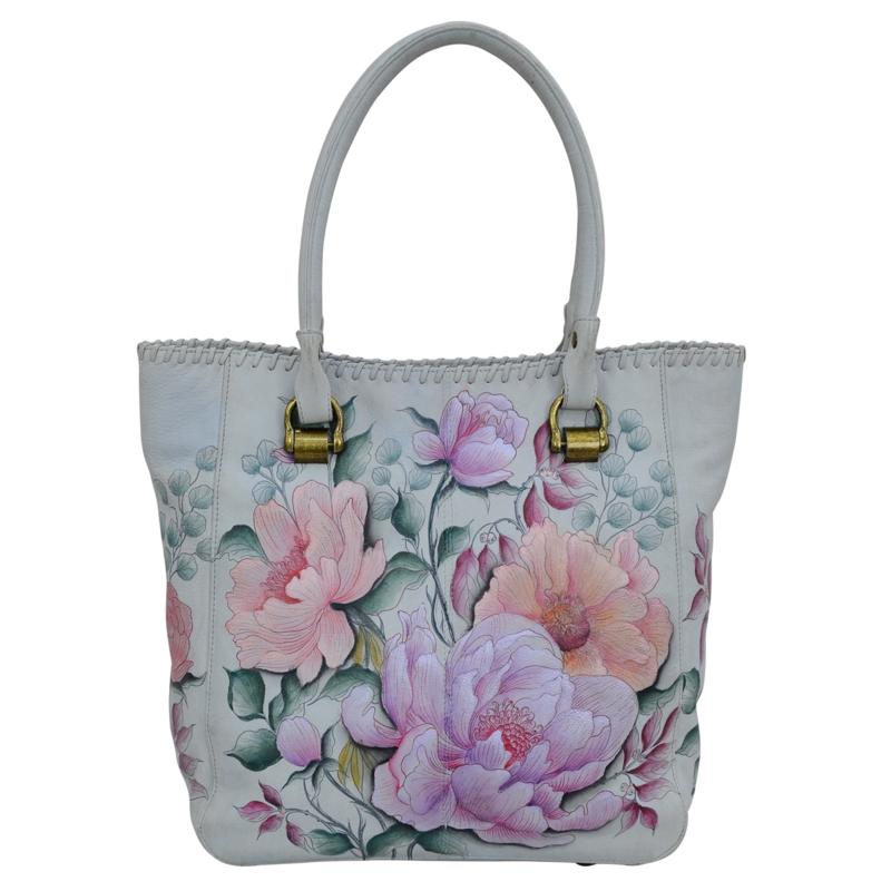 Anuschka Hand-Painted Leather Tall Tote with Double Handle