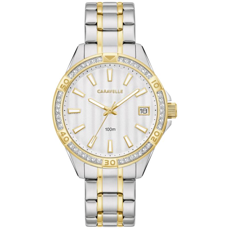 Caravelle by Bulova Women's Two-Tone Crystal Bezel Bracelet Watch -  20481015 | HSN