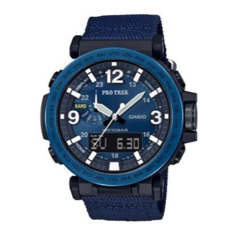 Casio Pro Trek Men's Triple Sensor Solar-Powered Blue Nylon Watch