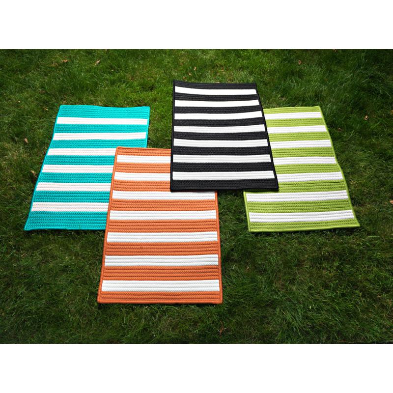 Colonial Mills Stripe It 8' Square Rug   Bright Lime   7448663